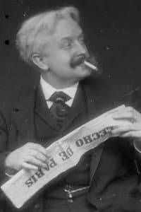 Poster de Paul Nadar lisant l'Écho de Paris à la terrasse d'un café
