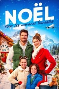 Poster de Noël sous les aurores boréales